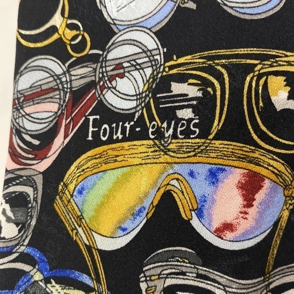 NICOLE Miller 100% silk hand sewn VINTAGE 1996 necktie eye doctor optometrist‎